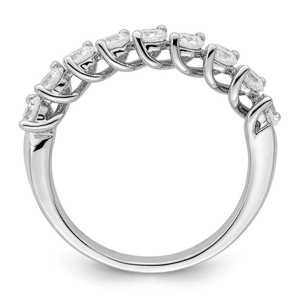 14K Weißgold Fashion-Ring mit 1 ct. Laborgezüchteten Diamanten VS/SI+ G+, neun Steine