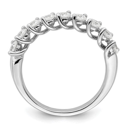 14K Weißgold Fashion-Ring mit 1 ct. Laborgezüchteten Diamanten VS/SI+ G+, neun Steine