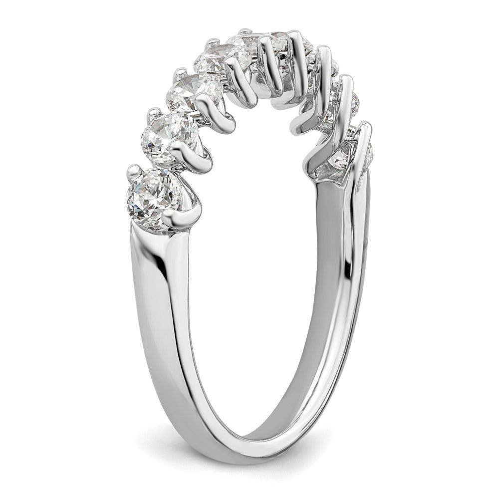 14K Weißgold Fashion-Ring mit 1 ct. Laborgezüchteten Diamanten VS/SI+ G+, neun Steine