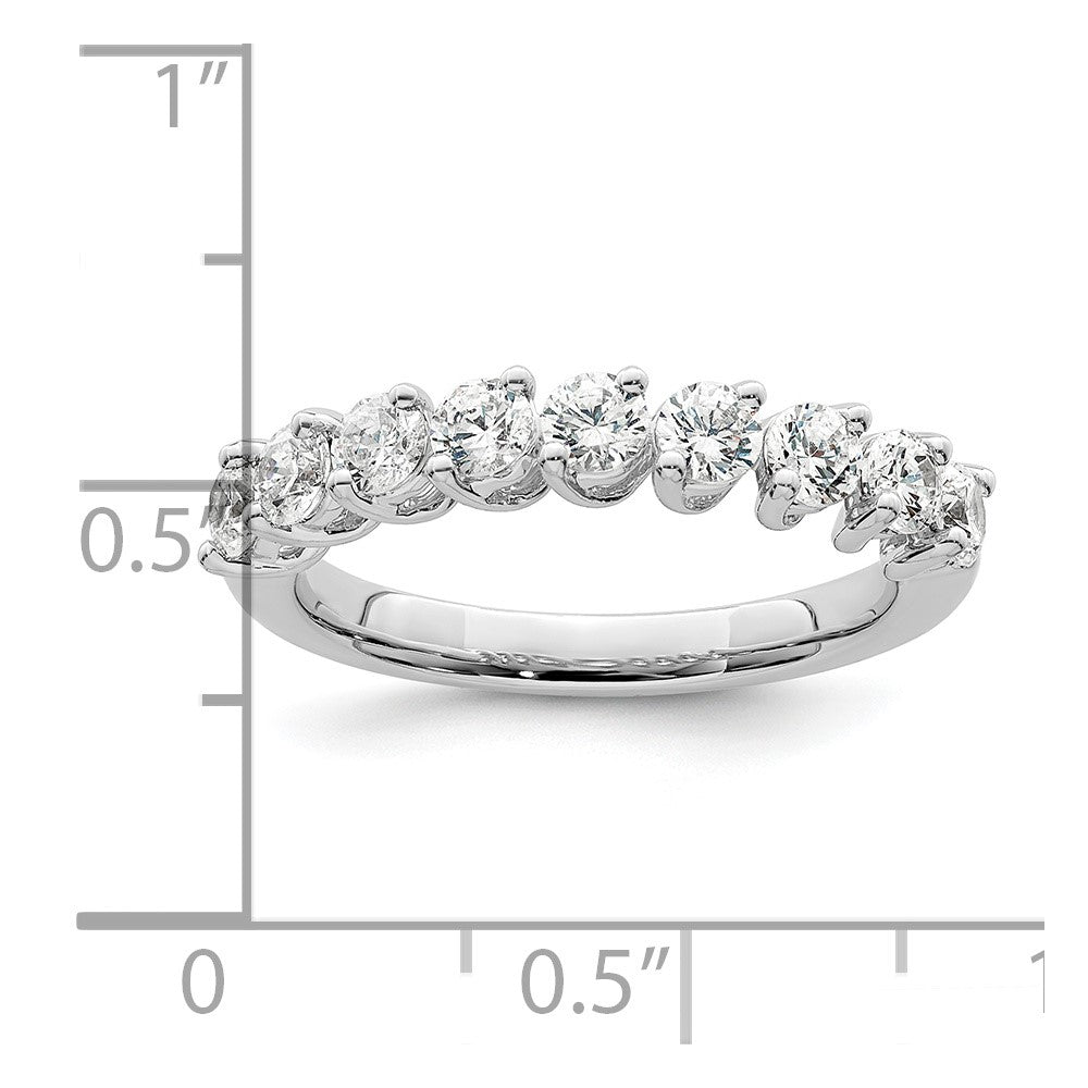 14K Weißgold Fashion-Ring mit 1 ct. Laborgezüchteten Diamanten VS/SI+ G+, neun Steine