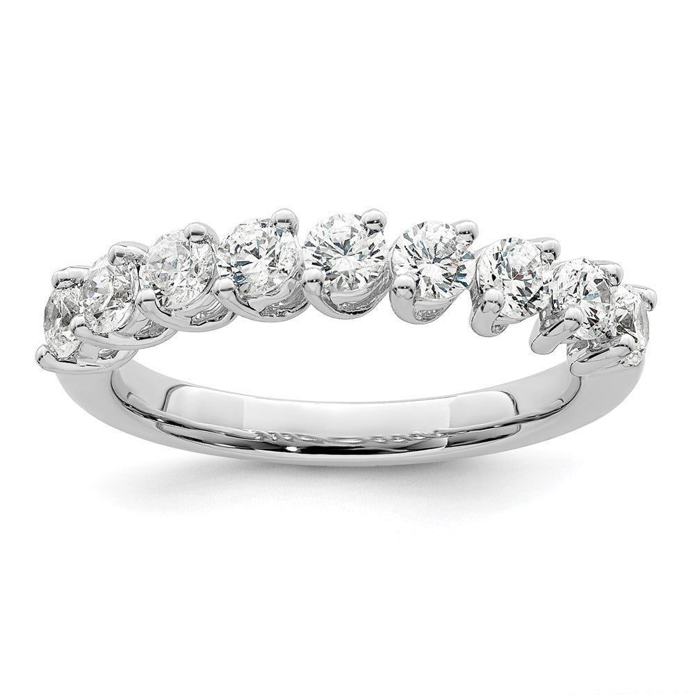 14K Weißgold Fashion-Ring mit 1 ct. Laborgezüchteten Diamanten VS/SI+ G+, neun Steine