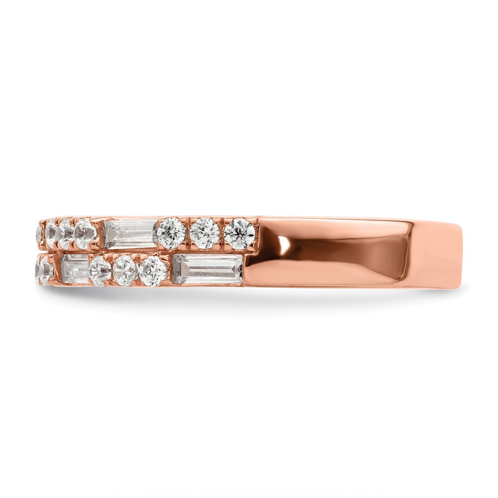 14K Roségold 1 Karat Rund/baguette Diamant Komplett Ehering