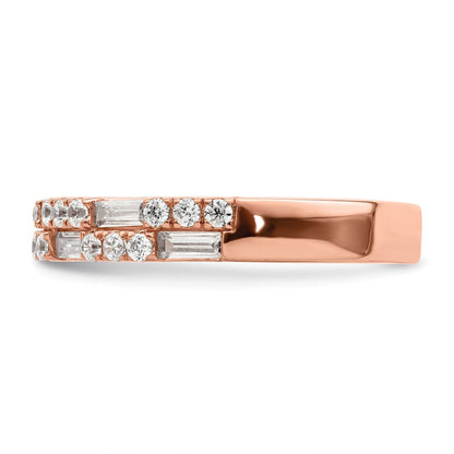 14K Roségold 1 Karat Rund/baguette Diamant Komplett Ehering