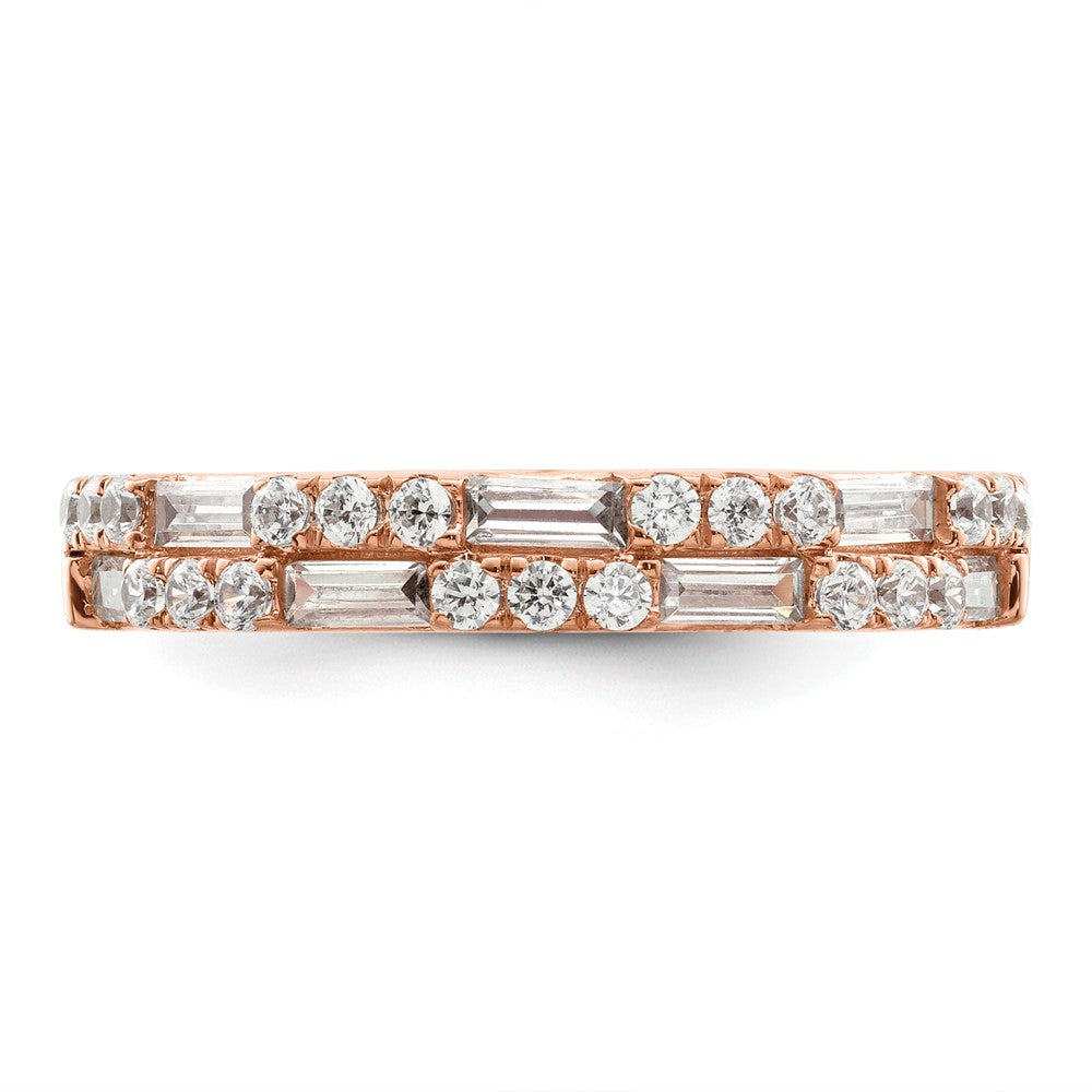 14K Roségold 1 Karat Rund/baguette Diamant Komplett Ehering