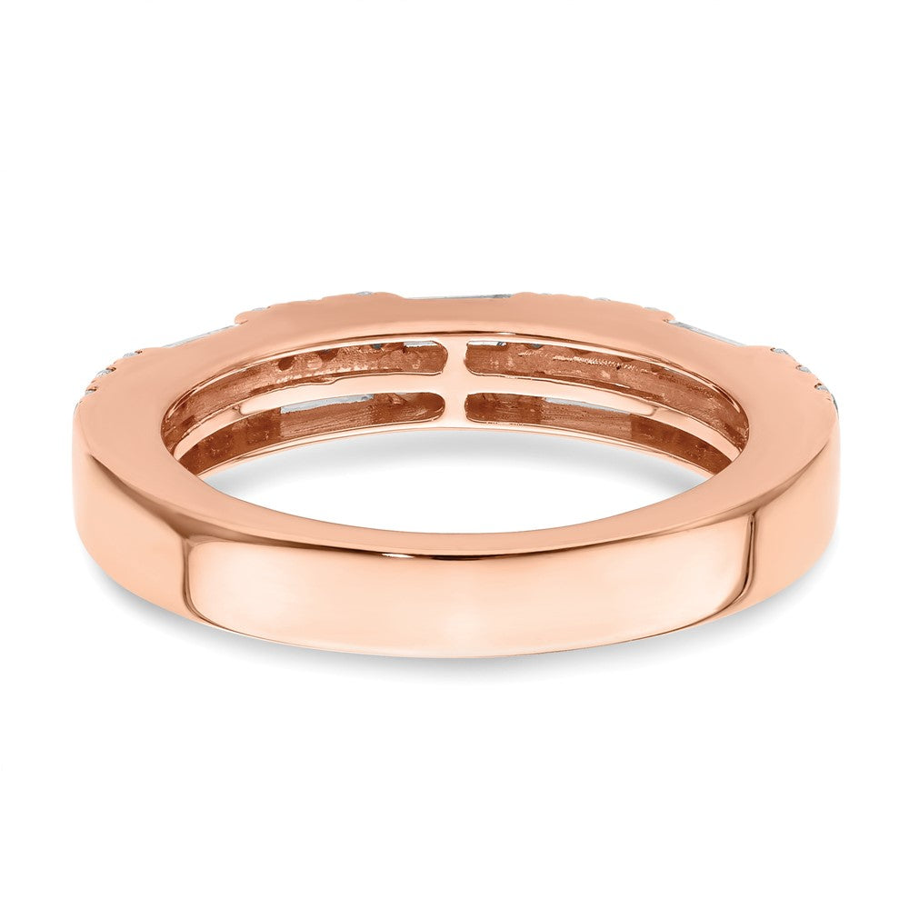 14K Roségold 1 Karat Rund/baguette Diamant Komplett Ehering