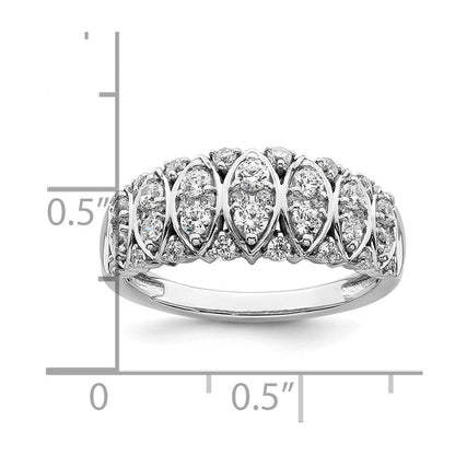 14K Weißgold 3/4 Karat Komplett Diamant Ring