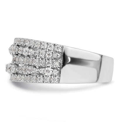 14K Weißgold 7/8 Karat Komplett Diamant Ring