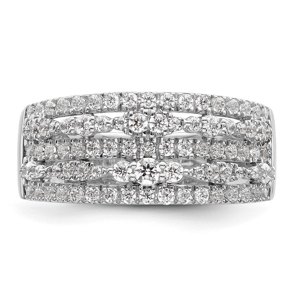 14K Weißgold 7/8 Karat Komplett Diamant Ring