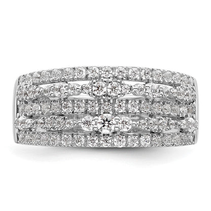 14K Weißgold 7/8 Karat Komplett Diamant Ring