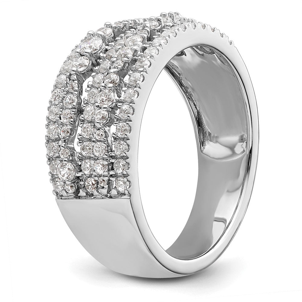 14K Weißgold 7/8 Karat Komplett Diamant Ring