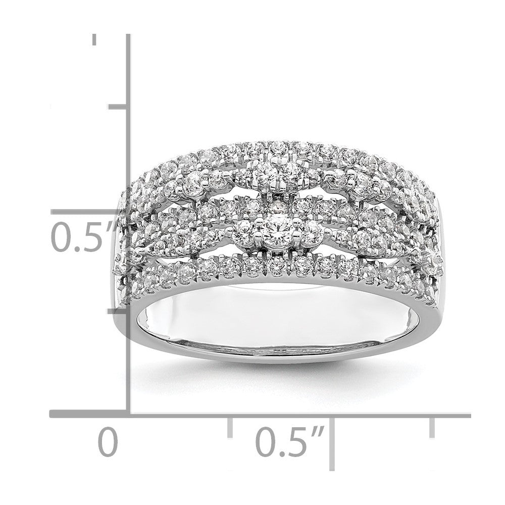 14K Weißgold 7/8 Karat Komplett Diamant Ring