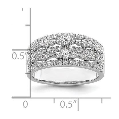 14K Weißgold 7/8 Karat Komplett Diamant Ring