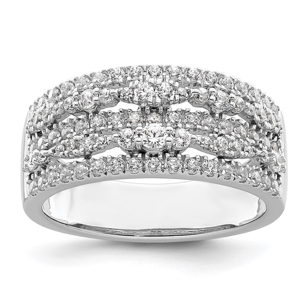 14K Weißgold 7/8 Karat Komplett Diamant Ring