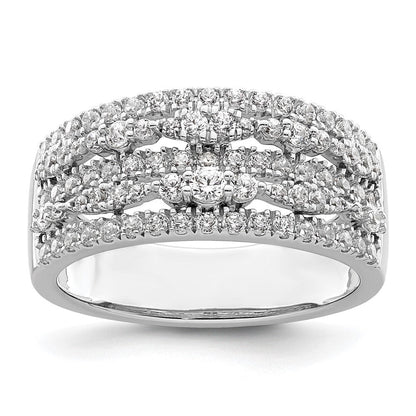 14K Weißgold 7/8 Karat Komplett Diamant Ring