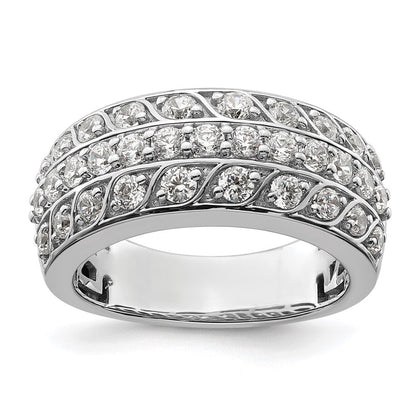 14K Weißgold Ring mit Labor-Diamanten VS/SI+ G+