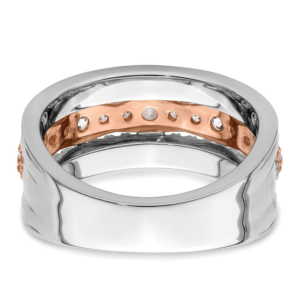 14K Weiß/ Roségold Weiß und Rose 1 Karat Komplett Diamant Ehering