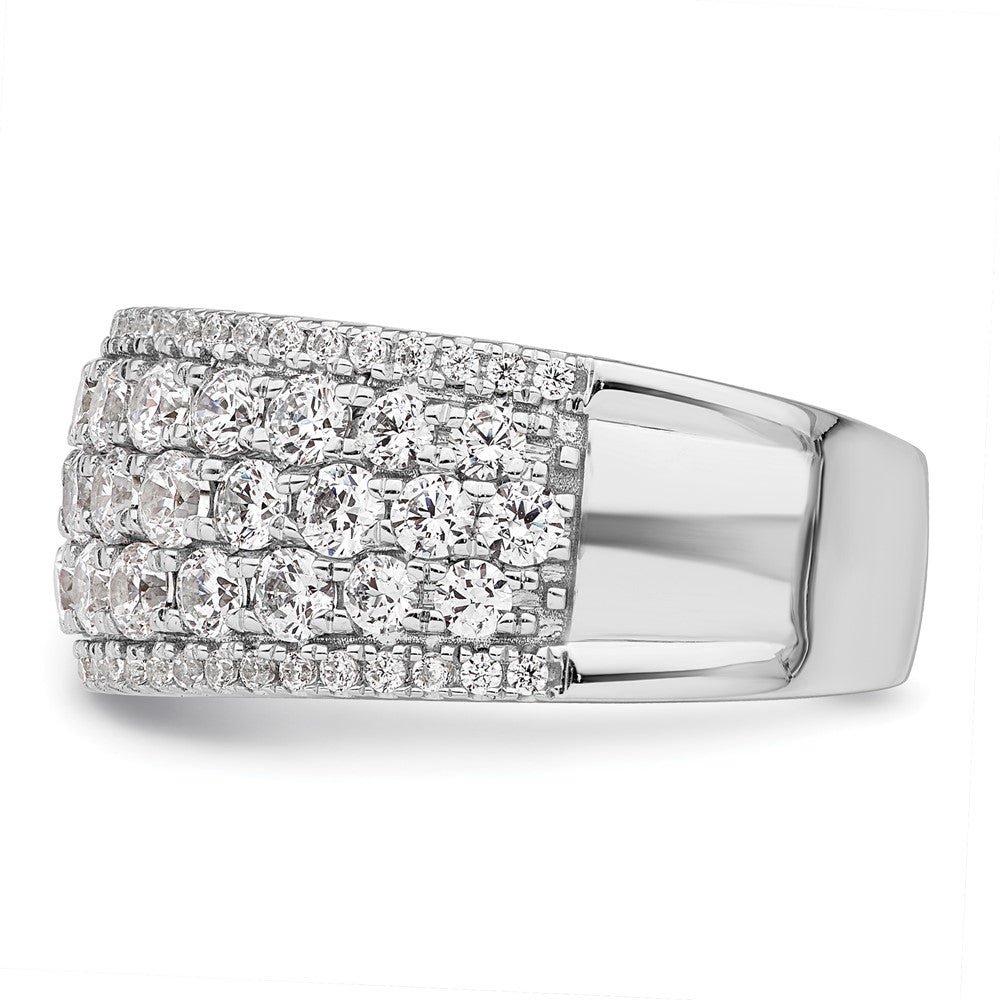 14K Weißgold Pavé 2 Karat Komplett Diamant Ring