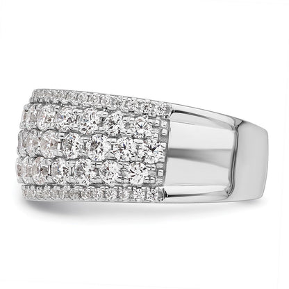 14K Weißgold Pavé 2 Karat Komplett Diamant Ring