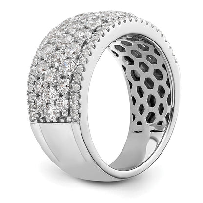 14K Weißgold Pavé 2 Karat Komplett Diamant Ring
