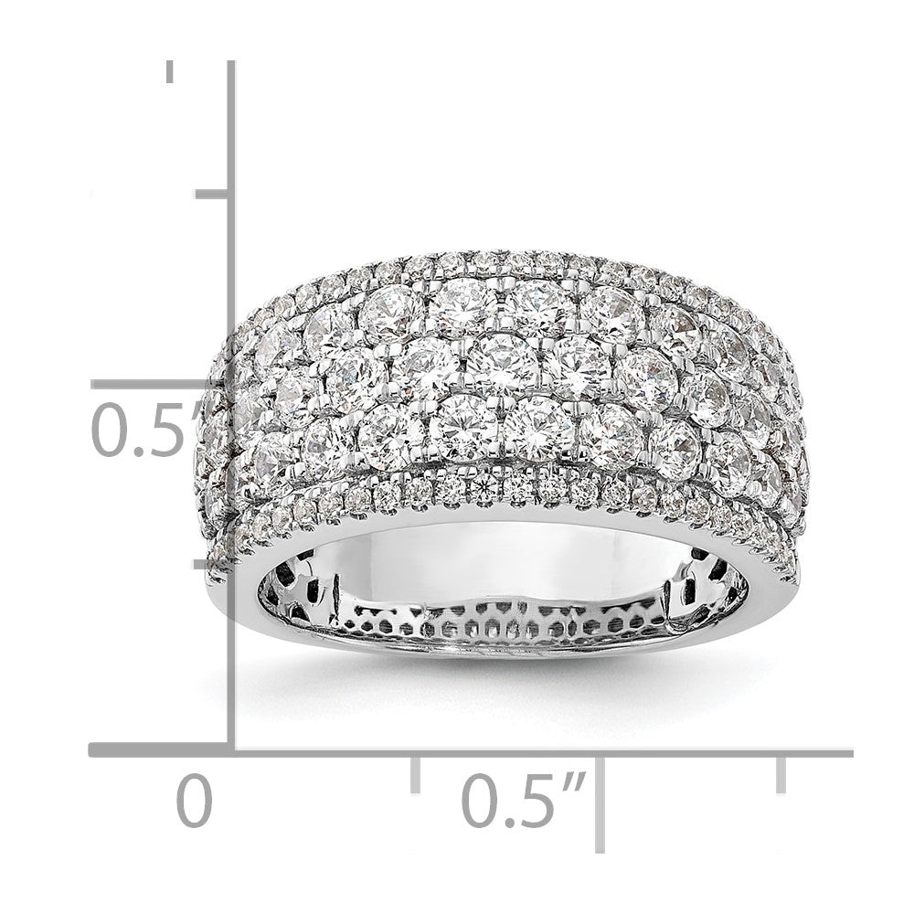 14K Weißgold Pavé 2 Karat Komplett Diamant Ring