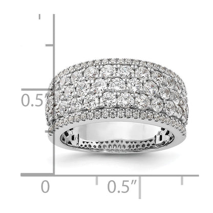 14K Weißgold Pavé 2 Karat Komplett Diamant Ring