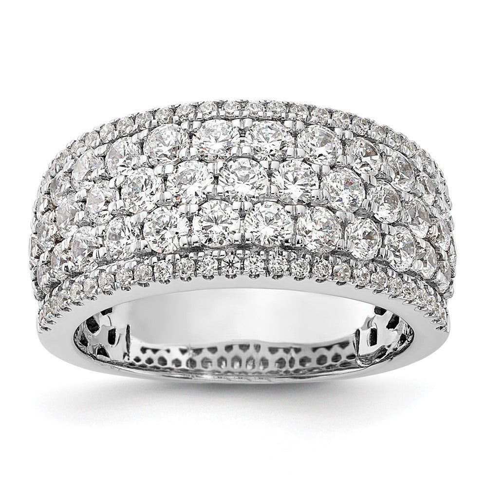 14K Weißgold Pavé 2 Karat Komplett Diamant Ring