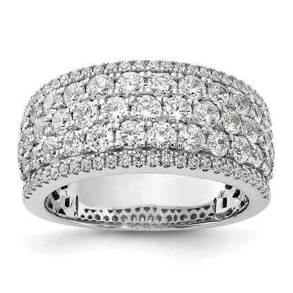 14K Weißgold Pavé 2 Karat Komplett Diamant Ring