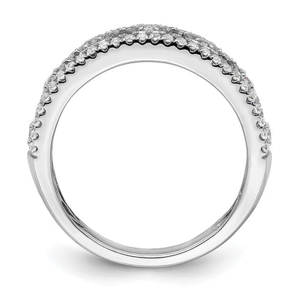 14K Weißgold 7/8 Karat Rund/baguette Komplett Diamant Ring