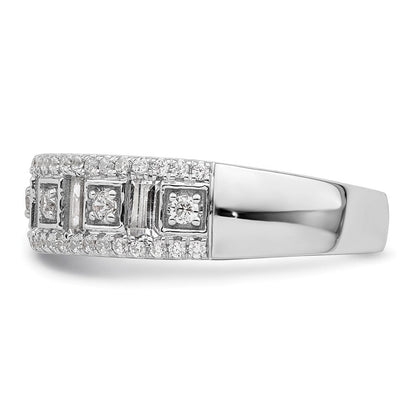 14K Weißgold 7/8 Karat Rund/baguette Komplett Diamant Ring