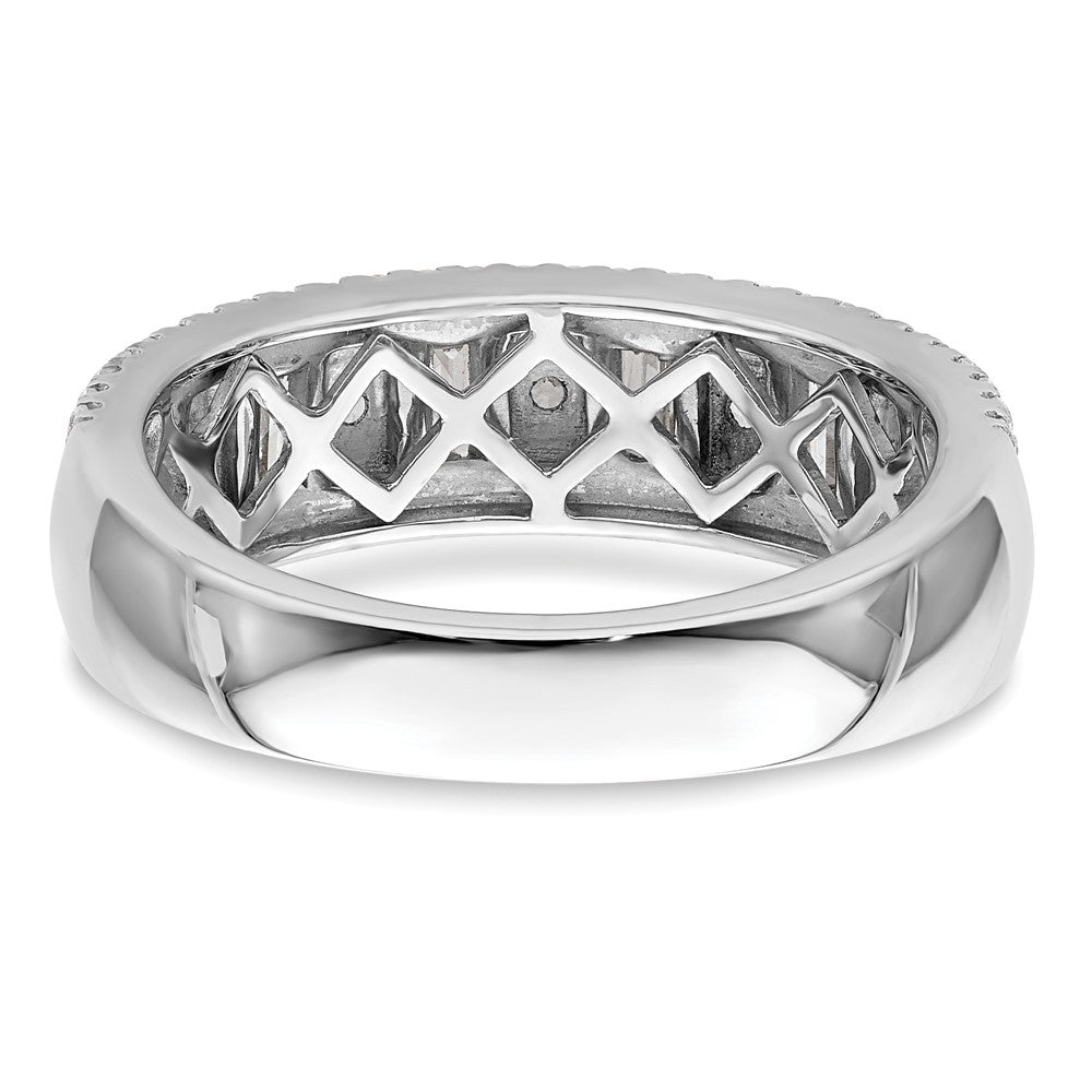14K Weißgold 7/8 Karat Rund/baguette Komplett Diamant Ring