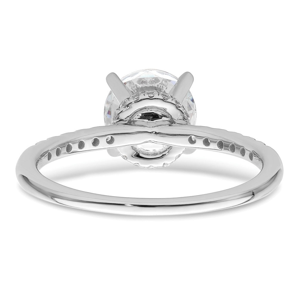 14K Weißgold (holds 1.5 Karat (7.5mm) Rund Mittig) 1/4 Diamant Halbfassung Verlobungsring