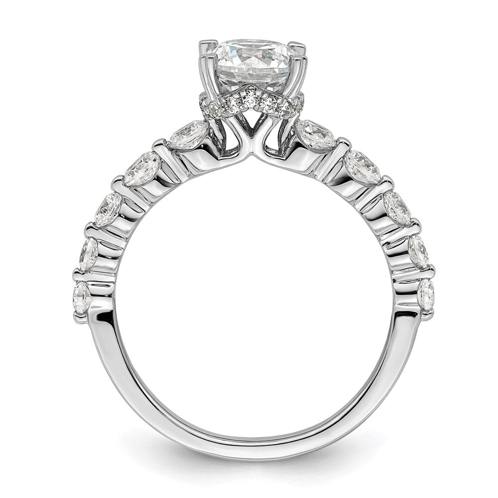 14K Weißgold Verlobungsring mit 0,75 ct. Diamant, Labor gezüchtet, VS/SI+ G+, 0,75 ct. mittigem rundem Solitär, Semi-Mount