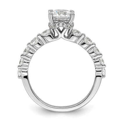 14K Weißgold Verlobungsring mit 0,75 ct. Diamant, Labor gezüchtet, VS/SI+ G+, 0,75 ct. mittigem rundem Solitär, Semi-Mount
