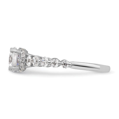 14K Weißgold Verlobungsring mit 0,75 ct. Diamant, Labor gezüchtet, VS/SI+ G+, 0,75 ct. mittigem rundem Solitär, Semi-Mount
