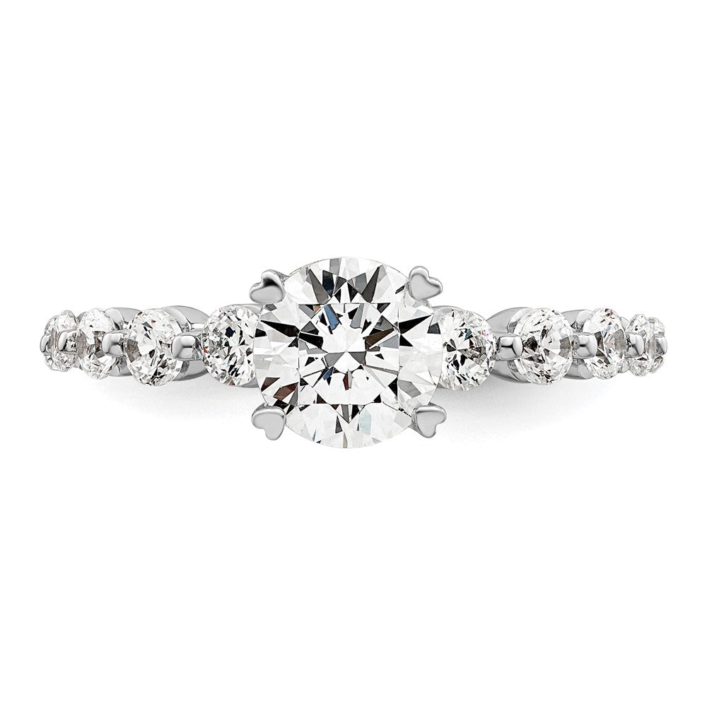 14K Weißgold Verlobungsring mit 0,75 ct. Diamant, Labor gezüchtet, VS/SI+ G+, 0,75 ct. mittigem rundem Solitär, Semi-Mount