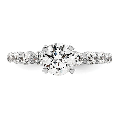 14K Weißgold Verlobungsring mit 0,75 ct. Diamant, Labor gezüchtet, VS/SI+ G+, 0,75 ct. mittigem rundem Solitär, Semi-Mount