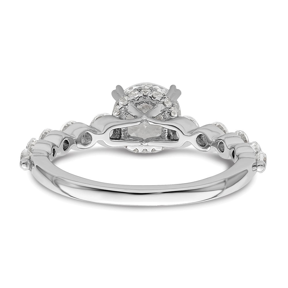 14K Weißgold Verlobungsring mit 0,75 ct. Diamant, Labor gezüchtet, VS/SI+ G+, 0,75 ct. mittigem rundem Solitär, Semi-Mount