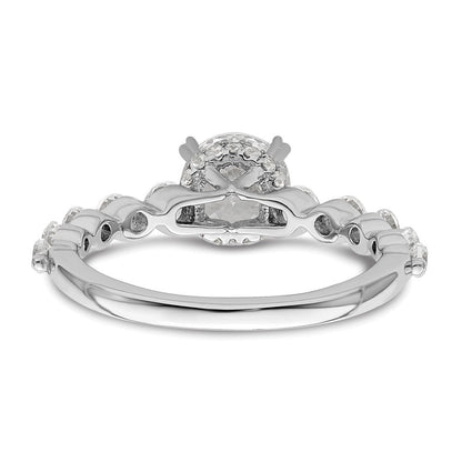 14K Weißgold Verlobungsring mit 0,75 ct. Diamant, Labor gezüchtet, VS/SI+ G+, 0,75 ct. mittigem rundem Solitär, Semi-Mount