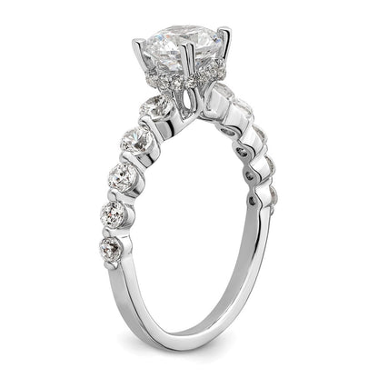 14K Weißgold Verlobungsring mit 0,75 ct. Diamant, Labor gezüchtet, VS/SI+ G+, 0,75 ct. mittigem rundem Solitär, Semi-Mount