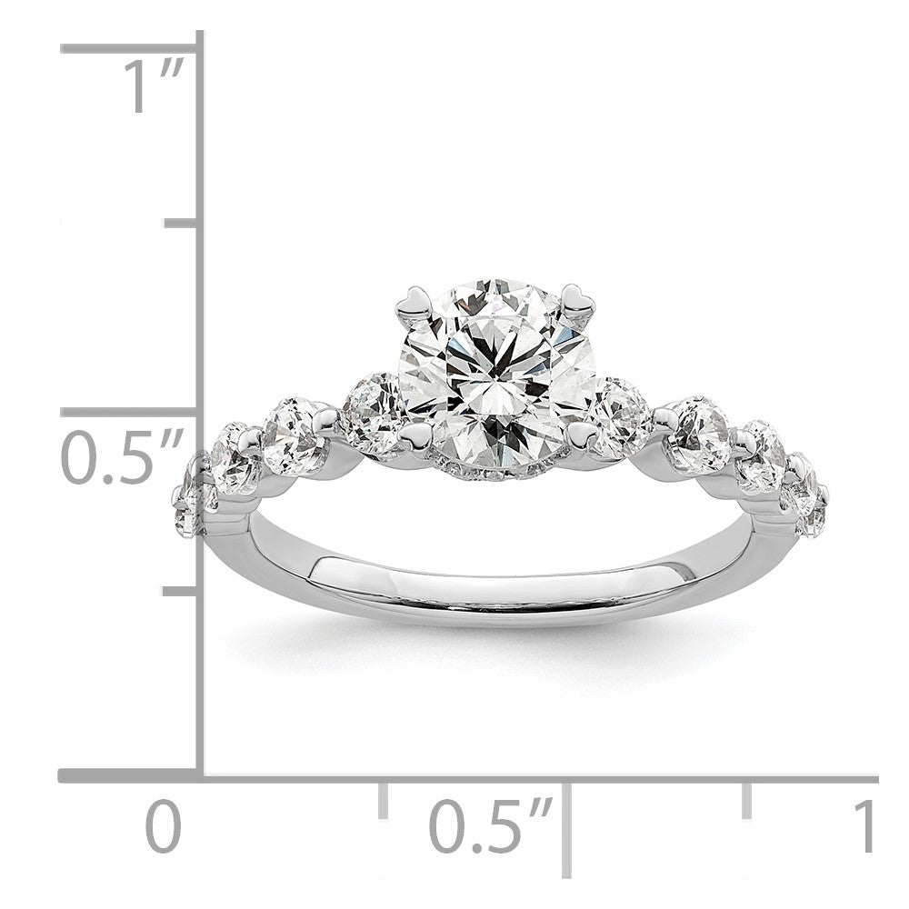 14K Weißgold Verlobungsring mit 0,75 ct. Diamant, Labor gezüchtet, VS/SI+ G+, 0,75 ct. mittigem rundem Solitär, Semi-Mount