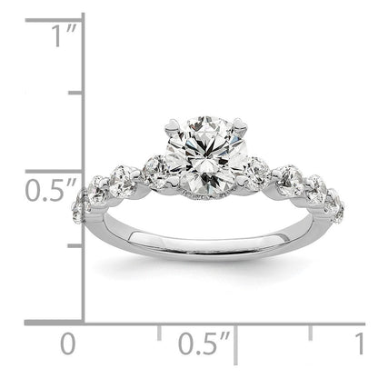 14K Weißgold Verlobungsring mit 0,75 ct. Diamant, Labor gezüchtet, VS/SI+ G+, 0,75 ct. mittigem rundem Solitär, Semi-Mount