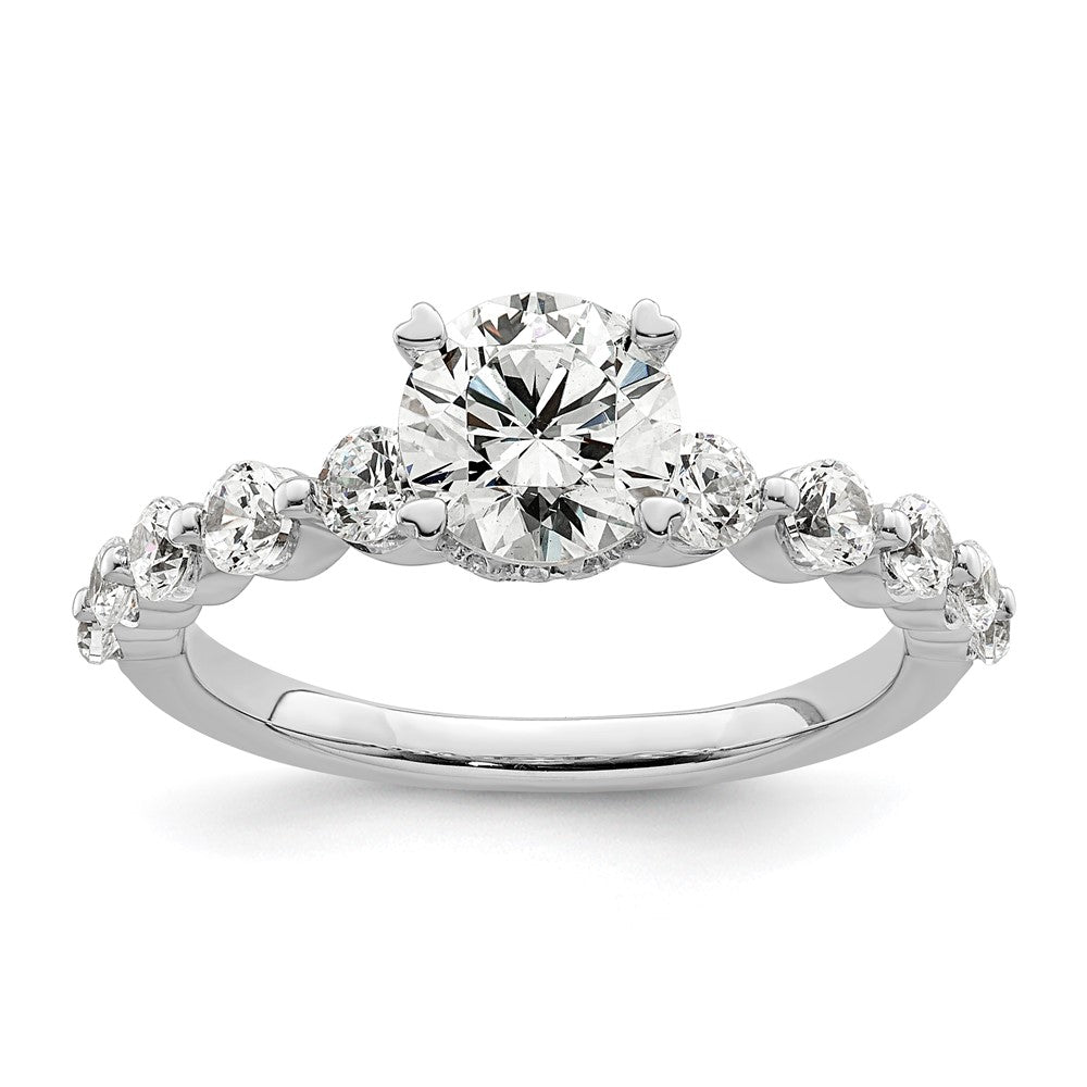 14K Weißgold Verlobungsring mit 0,75 ct. Diamant, Labor gezüchtet, VS/SI+ G+, 0,75 ct. mittigem rundem Solitär, Semi-Mount