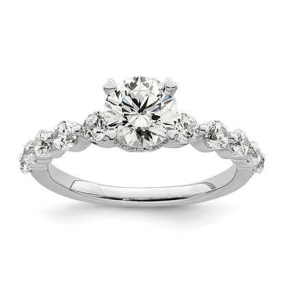 14K Weißgold Verlobungsring mit 0,75 ct. Diamant, Labor gezüchtet, VS/SI+ G+, 0,75 ct. mittigem rundem Solitär, Semi-Mount