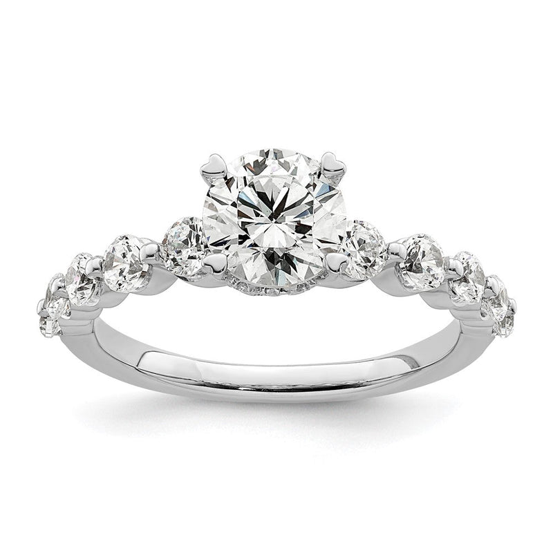 14K Weißgold Verlobungsring mit 0,75 ct. Diamant, Labor gezüchtet, VS/SI+ G+, 0,75 ct. mittigem rundem Solitär, Semi-Mount
