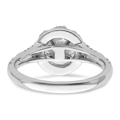 14K Weißgold Halo-Verlobungsring mit 1 ct. rundem Center-Laborgezüchteter Diamant Semi Mount, VS/SI+ G+, 0,33 ct