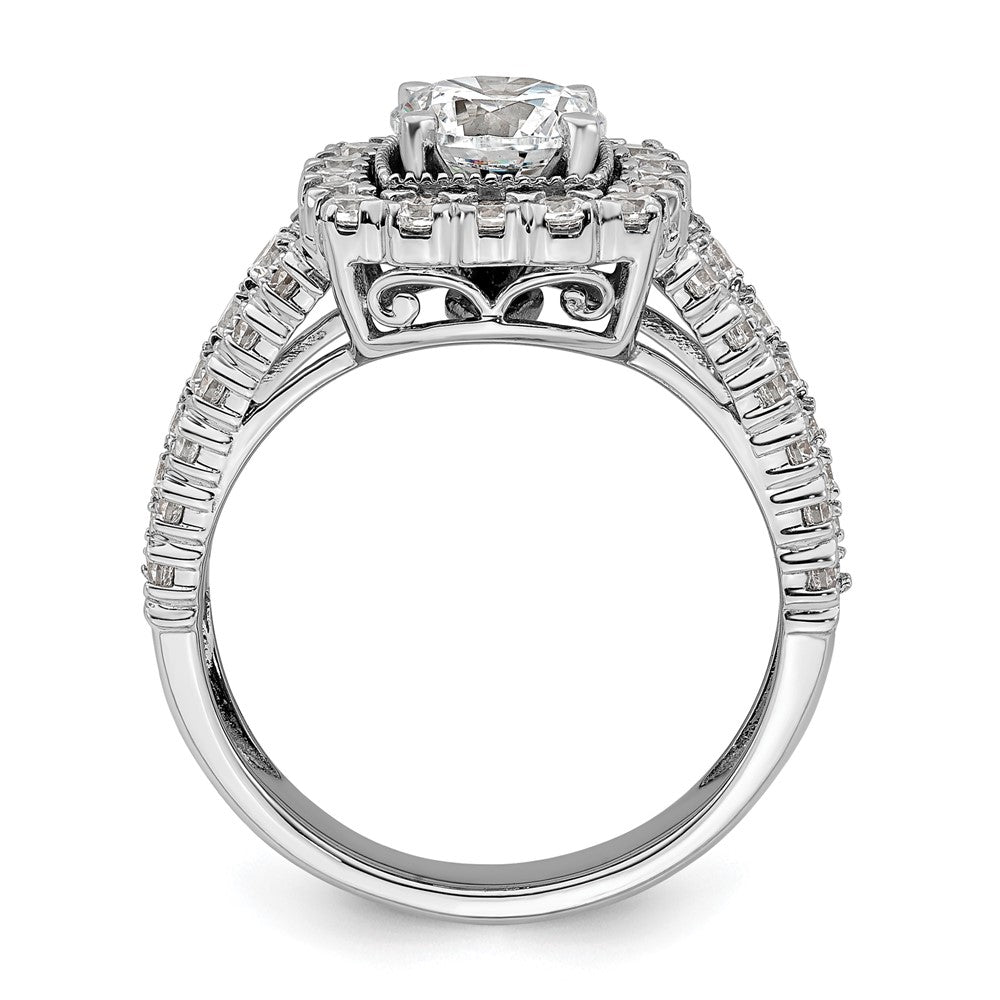 Verlobungsring aus 14K Weißgold mit 1,33 ct. Laborgezüchteten Diamanten VS/SI+ G+, Mittelstein 1 ct. im Rundschliff