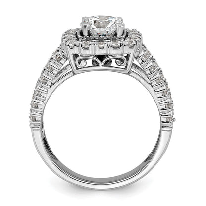 Verlobungsring aus 14K Weißgold mit 1,33 ct. Laborgezüchteten Diamanten VS/SI+ G+, Mittelstein 1 ct. im Rundschliff