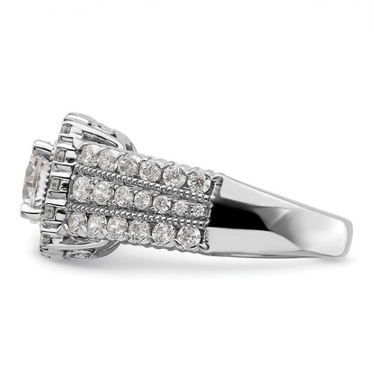 Verlobungsring aus 14K Weißgold mit 1,33 ct. Laborgezüchteten Diamanten VS/SI+ G+, Mittelstein 1 ct. im Rundschliff
