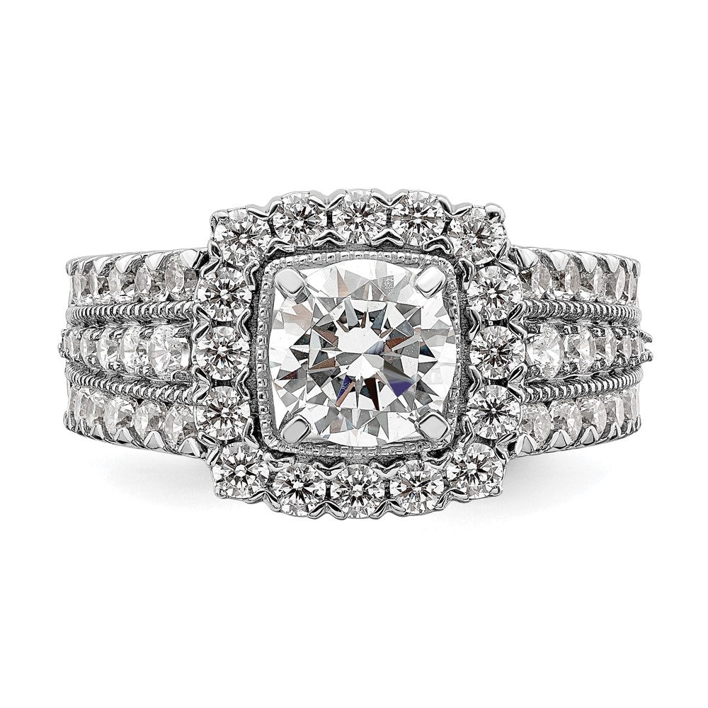 Verlobungsring aus 14K Weißgold mit 1,33 ct. Laborgezüchteten Diamanten VS/SI+ G+, Mittelstein 1 ct. im Rundschliff