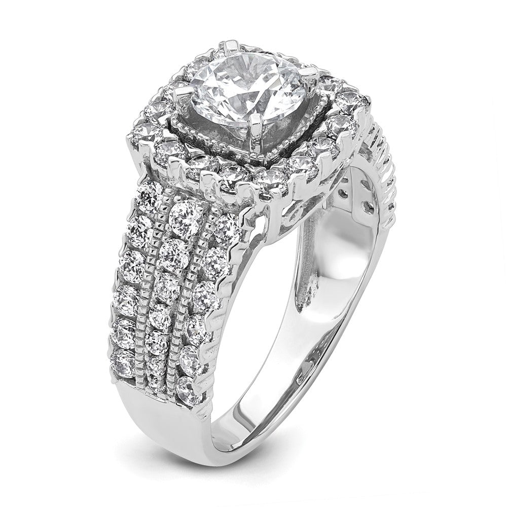 Verlobungsring aus 14K Weißgold mit 1,33 ct. Laborgezüchteten Diamanten VS/SI+ G+, Mittelstein 1 ct. im Rundschliff